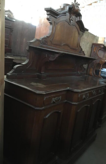 Credenza con alzata in noce fine ‘800