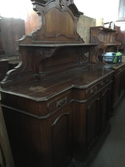 Credenza con alzata in noce fine ‘800 - immagine 5