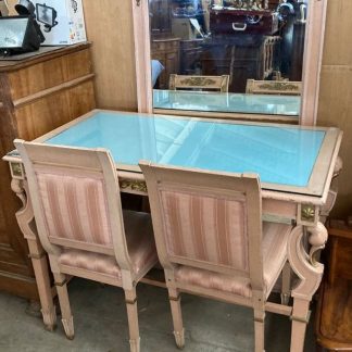 Console con specchiera e due sedie  anni '20