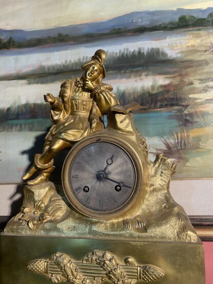 Orologio in bronzo dorato  con quadrante in argento del XIX secolo - immagine 10