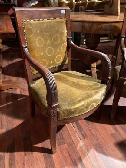 Coppia di poltrone Impero  in legno di mogano  dell'800 - immagine 5