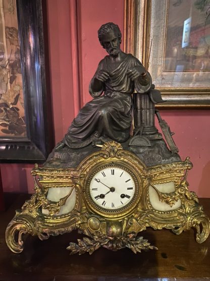 Orologio francese in antimonio del XIX secolo - immagine 4
