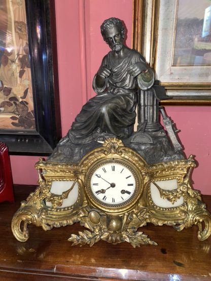 Orologio francese in antimonio del XIX secolo