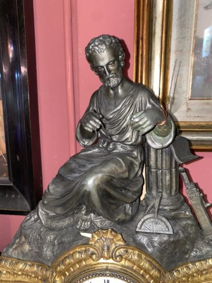 Orologio francese in antimonio del XIX secolo - immagine 3