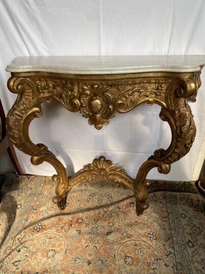 Consolle  da parete in legno dorato dei primi ‘900 - immagine 6