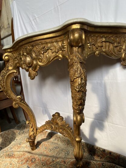 Consolle  da parete in legno dorato dei primi ‘900 - immagine 5