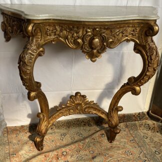 Consolle  da parete in legno dorato dei primi ‘900
