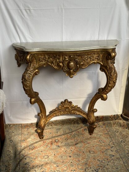 Consolle  da parete in legno dorato dei primi ‘900 - immagine 3