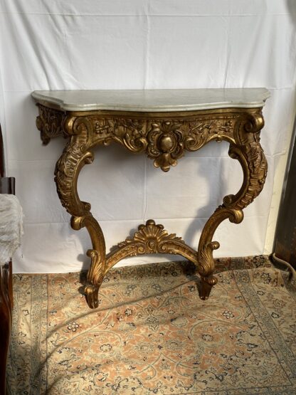 Consolle  da parete in legno dorato dei primi ‘900 - immagine 2