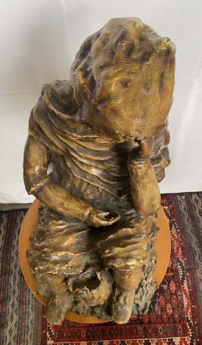 Scultura, Bambina pensierosa - 70 cm - Gesso, laccato - immagine 8