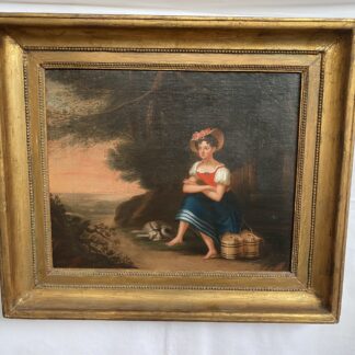 Antico dipinto  francese -  raffigurante Ritratto di bambina