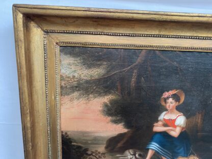 Antico dipinto  francese -  raffigurante Ritratto di bambina - immagine 6