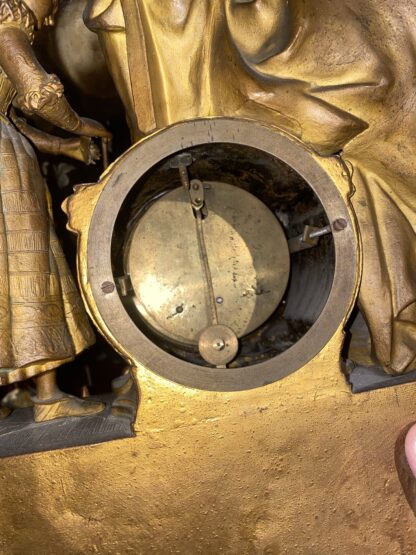 Orologio francese in antimonio dorato di Phillipe H. Mourey (1840-1910) - immagine 7
