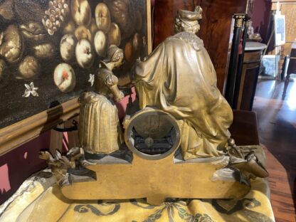 Orologio francese in antimonio dorato di Phillipe H. Mourey (1840-1910) - immagine 3