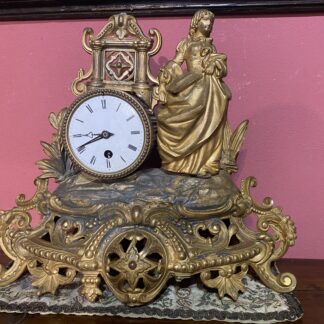 Orologio francese in antimonio dorato