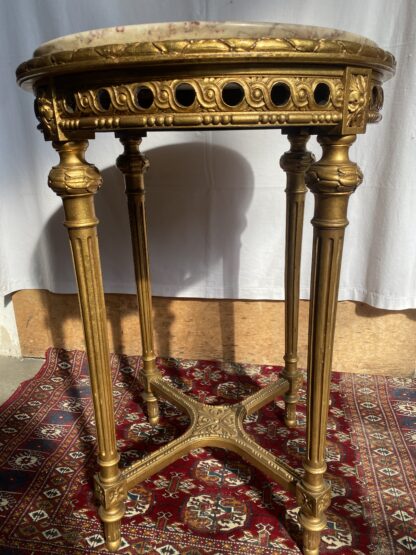 Tavolino in stile Luigi XVI con piano in marmo - immagine 3