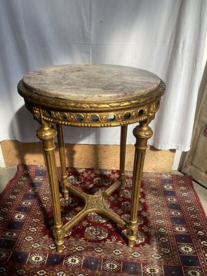 Tavolino in stile Luigi XVI con piano in marmo - immagine 5