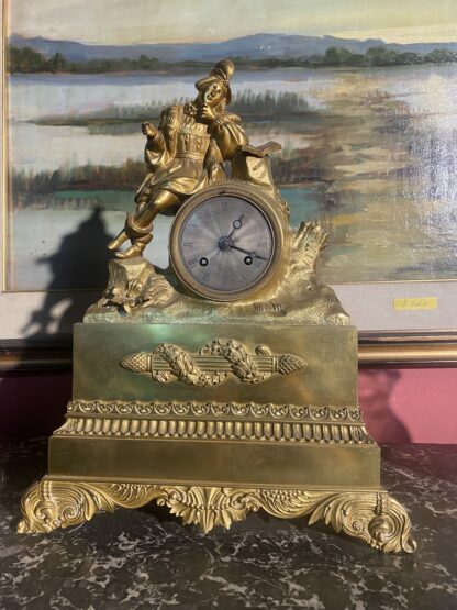 Orologio in bronzo dorato  con quadrante in argento del XIX secolo - immagine 7