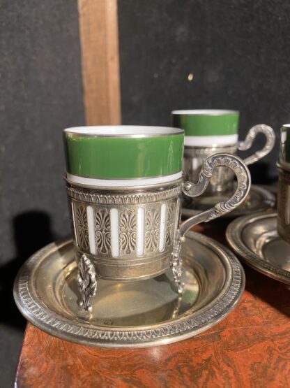 Servizio da caffè  in argento  e porcellana - immagine 3
