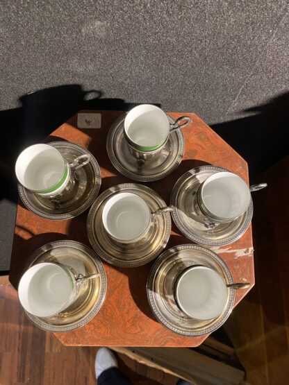Servizio da caffè  in argento  e porcellana - immagine 4