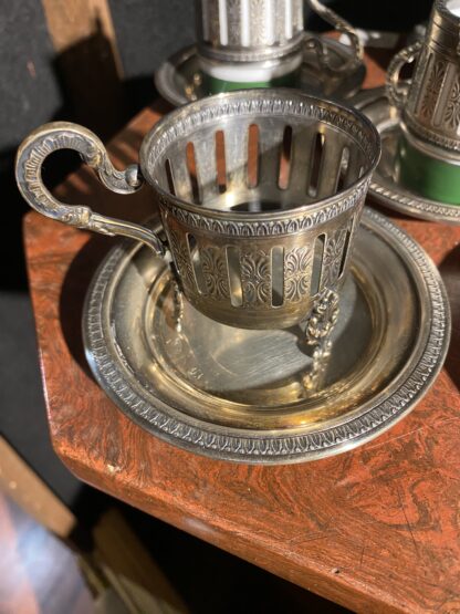 Servizio da caffè  in argento  e porcellana - immagine 7