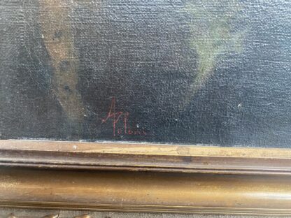Dipinto olio su tela  "natura morta"   firmato  A.Poloni  e datato 1921 - immagine 10