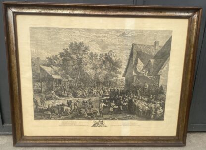 Grande  Stampa " la Festa fiamminga"   metà 1700 - immagine 3