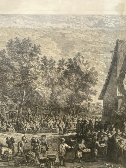 Grande  Stampa " la Festa fiamminga"   metà 1700 - immagine 11