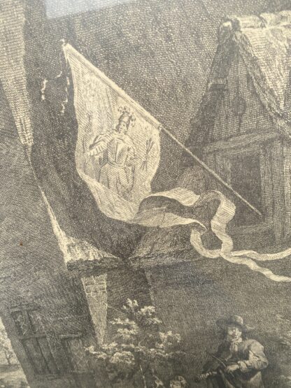 Grande  Stampa " la Festa fiamminga"   metà 1700 - immagine 5