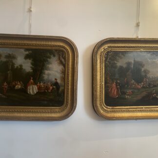 Bellissima coppia di quadri francesi " Scene di genere" di inizio XIX secolo