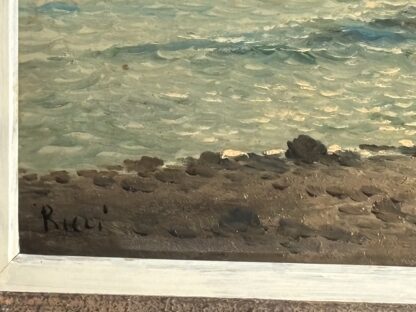 Dipinto marina firmata Ricci, pescatori all’alba - immagine 10