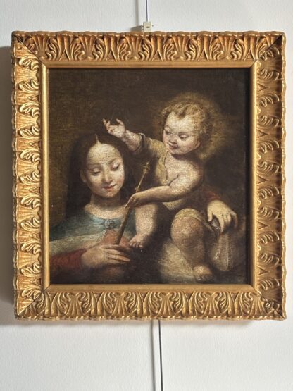 Antico dipinto Madonna col bambino del XVII secolo