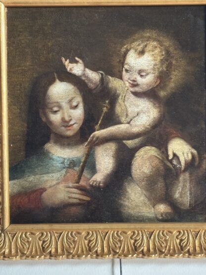 Antico dipinto Madonna col bambino del XVII secolo - immagine 3