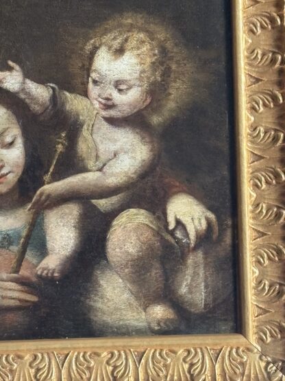 Antico dipinto Madonna col bambino del XVII secolo - immagine 4