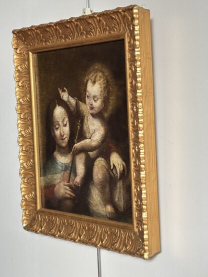 Antico dipinto Madonna col bambino del XVII secolo - immagine 8
