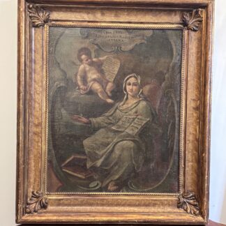 Dipinto italiano "allegoria della saggezza " olio su tela del XVIII secolo