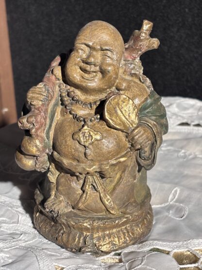 Statuina  in terracotta  "Buddha felice" buona fortuna - immagine 4