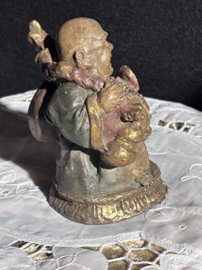 Statuina  in terracotta  "Buddha felice" buona fortuna - immagine 6
