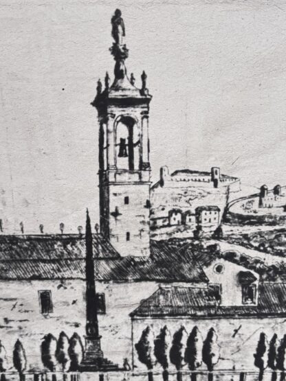 Stampa antica  "Parte orientale del Sentierone con la Fiera (1805) Bergamo" - immagine 7