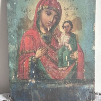 Icona russa  Madonna con il Bambino del XVIII sec