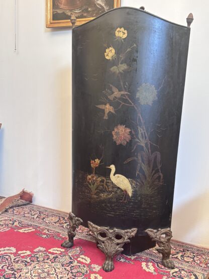 Frontale per camino curvo in lamiera laccata nera con decorazione - immagine 5