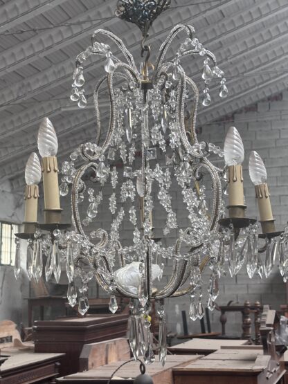 Set di  4 Lampadari  antichi in cristallo - immagine 6
