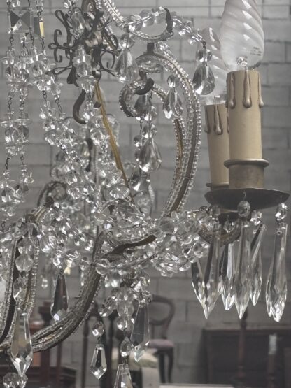 Set di  4 Lampadari  antichi in cristallo - immagine 7