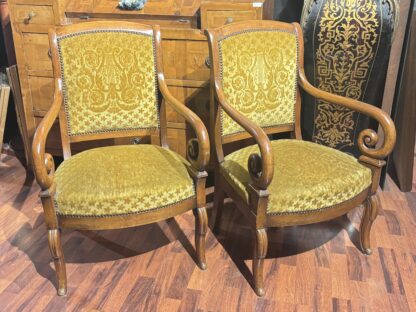 Coppia di sedie neoclassiche in noce - immagine 7