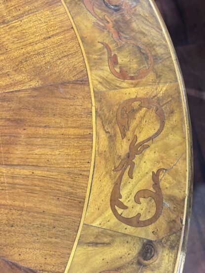 Tavolo rotondo intarsiato - fine XIX / inizio XX sec - Stile Biedermeier - immagine 6