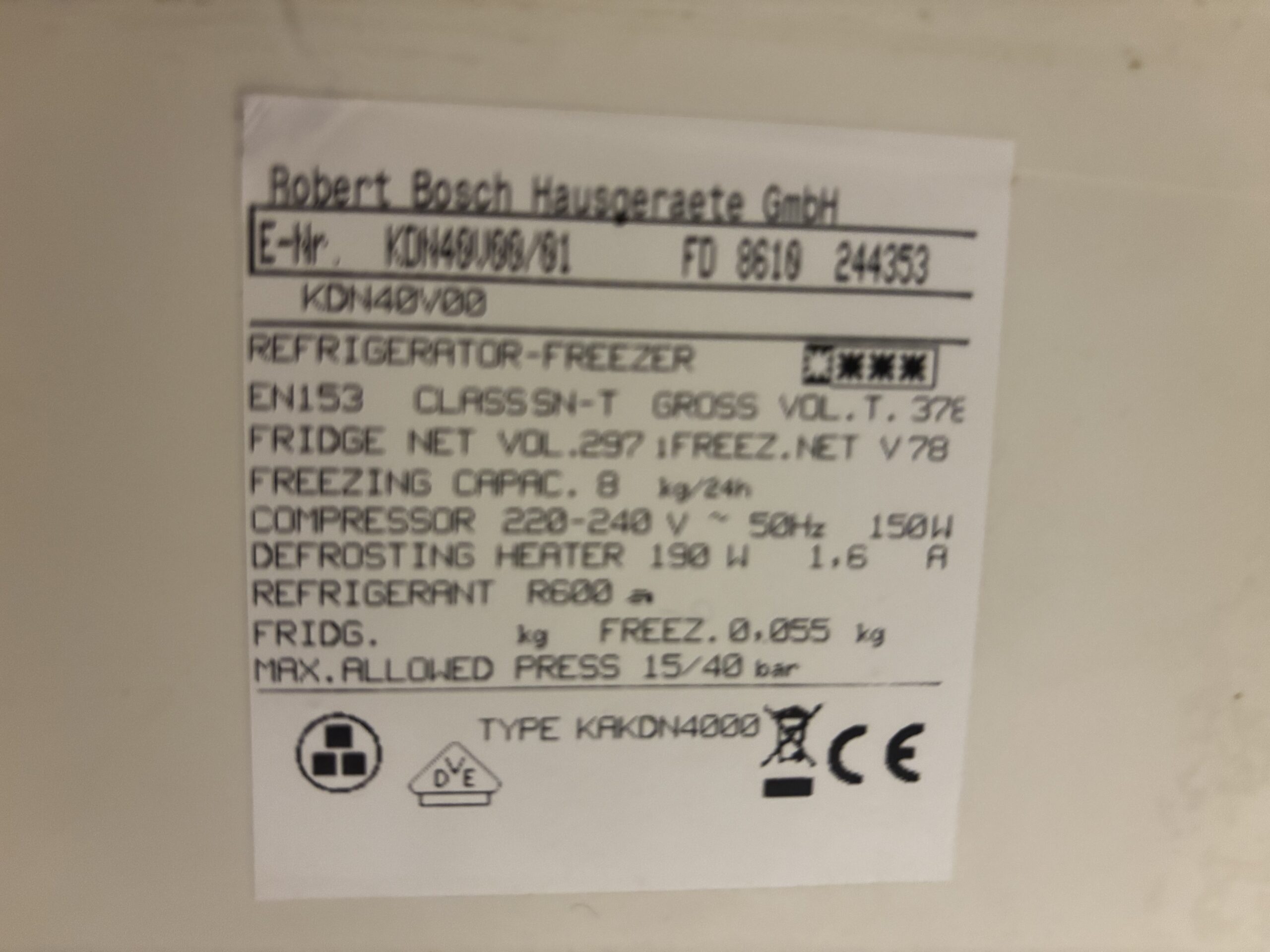 Frigorifero BOSCH 389 L , Classe A - immagine 3