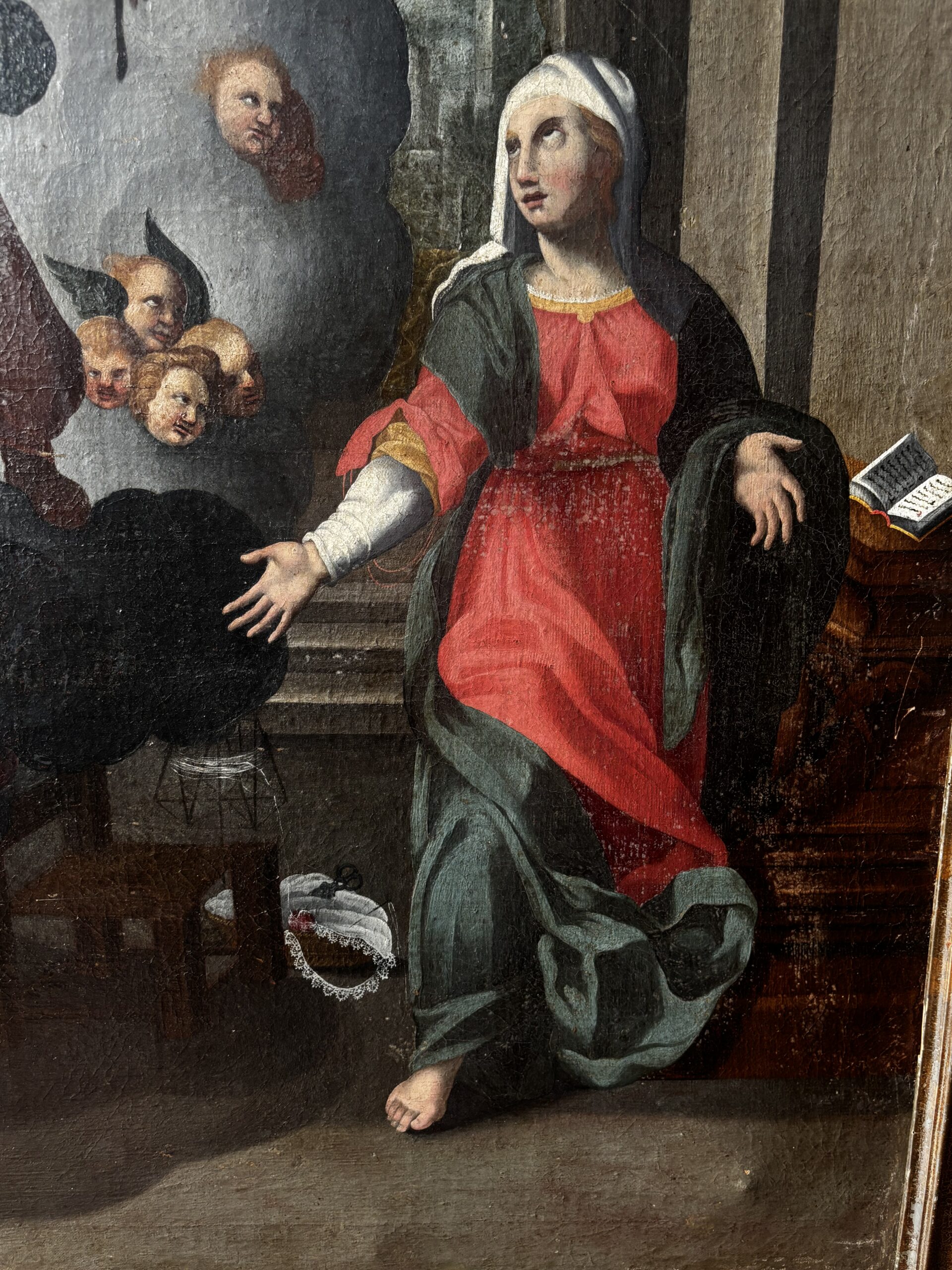 Scuola Italiana del XIX Secolo - Grande Annunciazione in stile Neo-Barocco (ispirata ai modelli lombardi del Seicento) - immagine 8