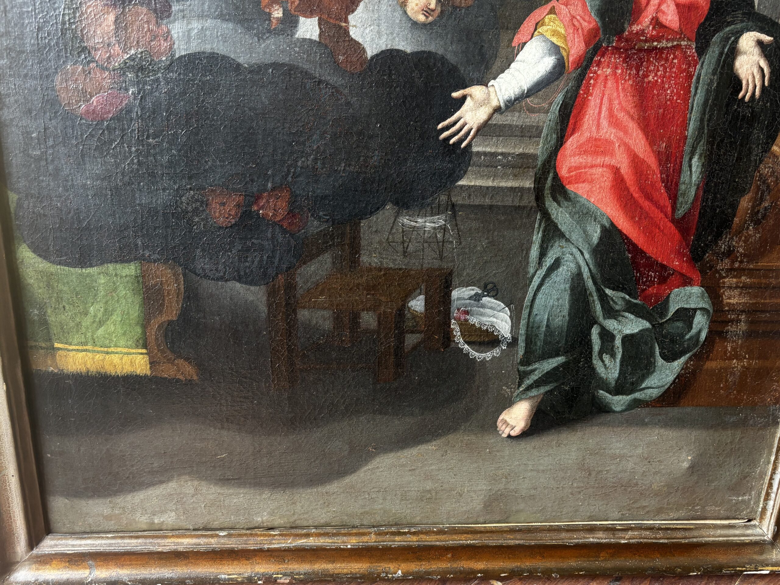 Scuola Italiana del XIX Secolo - Grande Annunciazione in stile Neo-Barocco (ispirata ai modelli lombardi del Seicento) - immagine 5