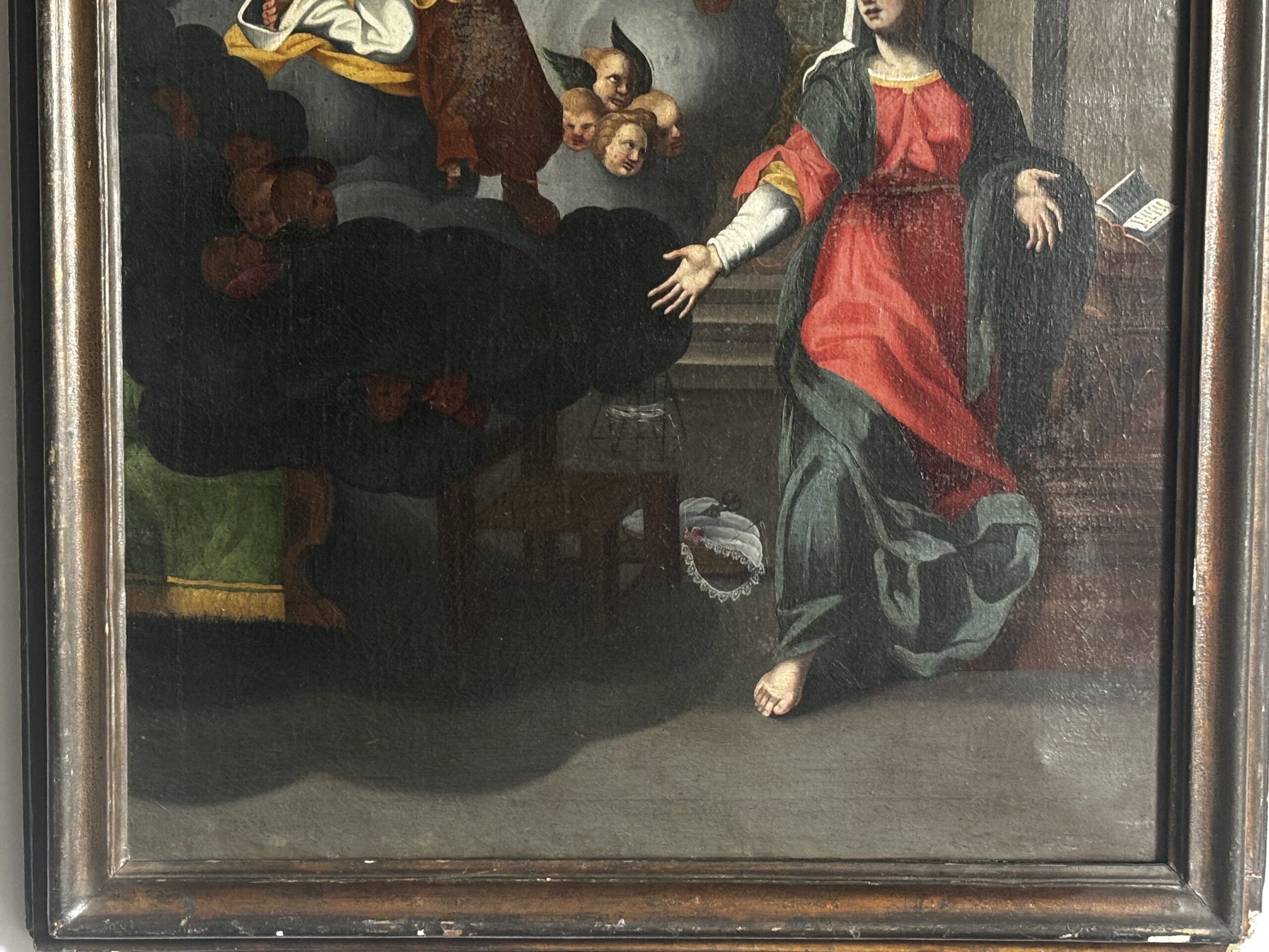 Scuola Italiana del XIX Secolo - Grande Annunciazione in stile Neo-Barocco (ispirata ai modelli lombardi del Seicento) - immagine 11