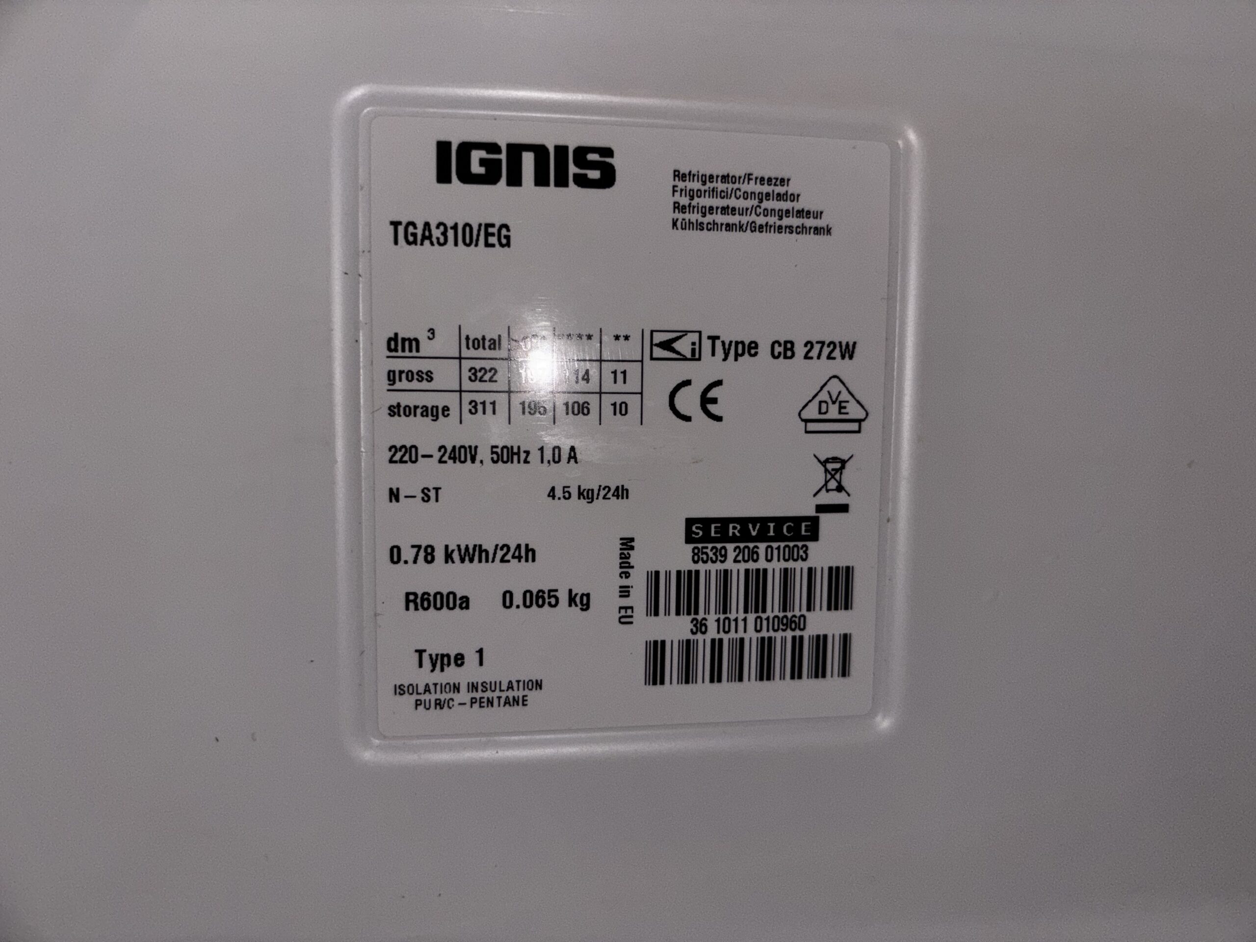 Ignis TGA310/EG, Classe A+ - immagine 3